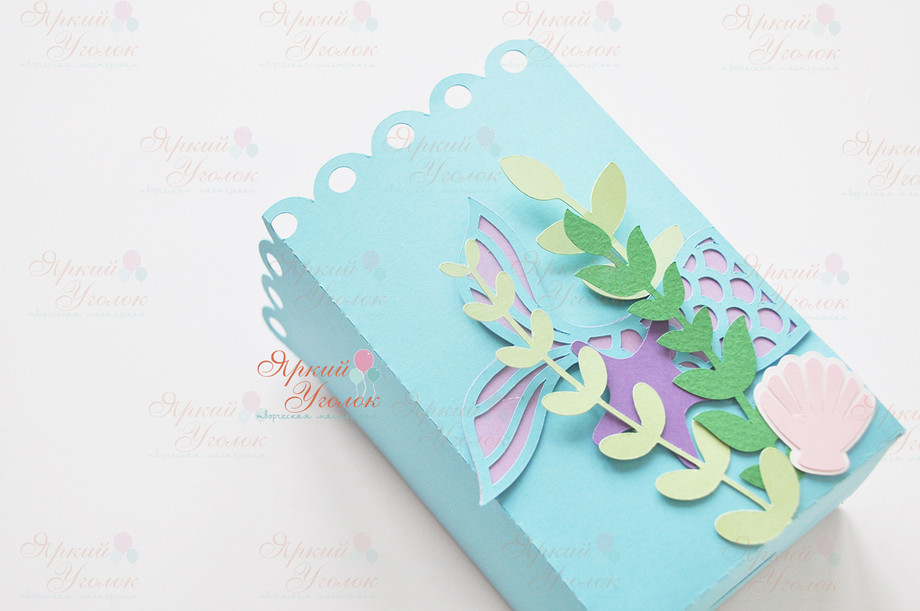 Коробочка со сложным объемным декором русалочка