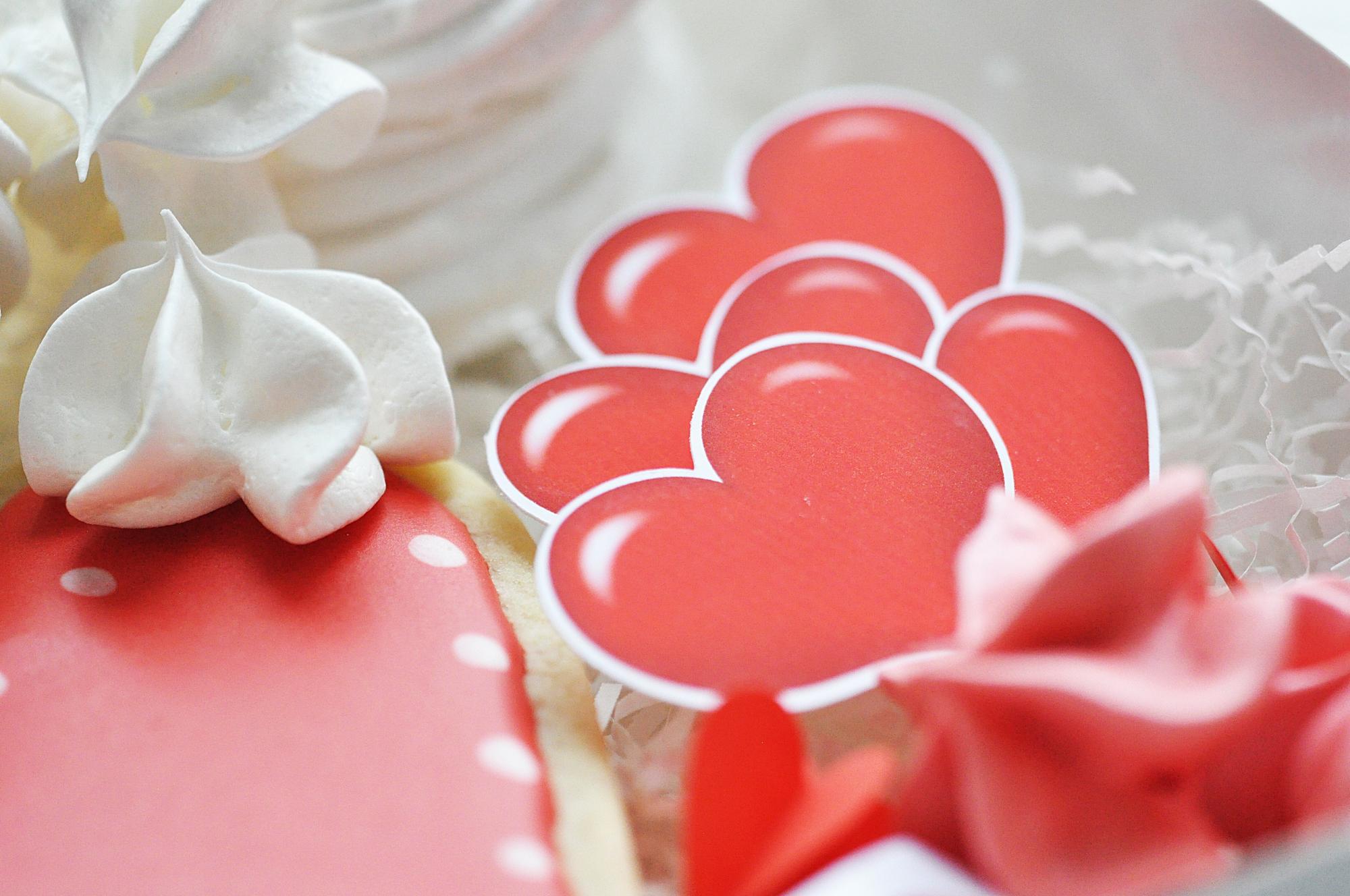 Топперы напечатанные "Сердечки"