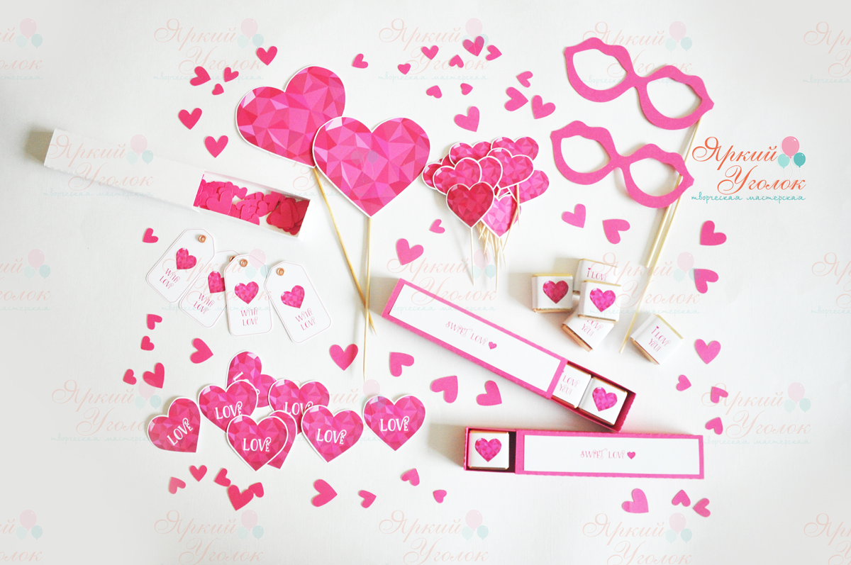 Набор на день Святого Валентина "Малиновые сердечки"