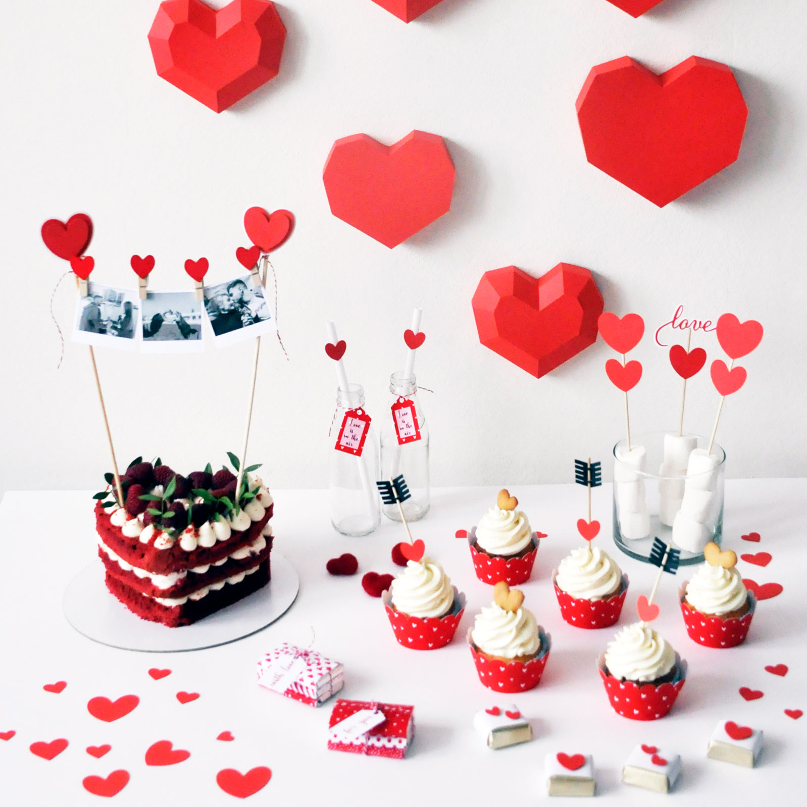 Набор на день Святого Валентина "Красные сердечки"