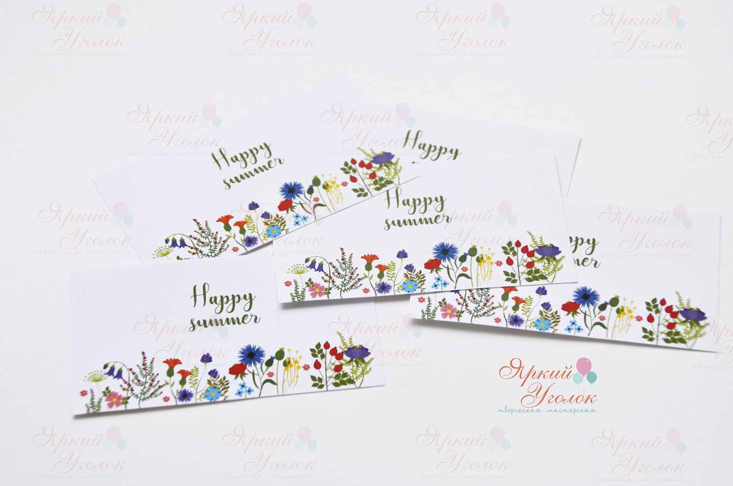 Наклейки маленькие "Полевые цветы"