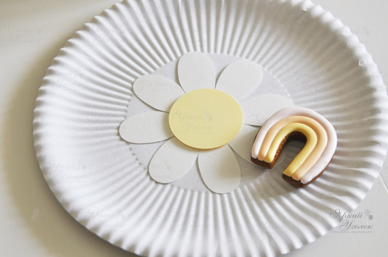 Бумажные тарелки с накладкой "Ромашка"