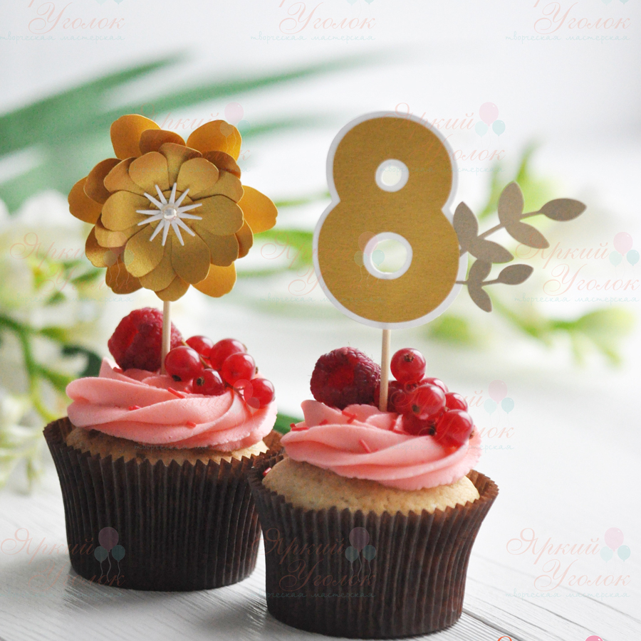 Топперы из отдельных элементов "Цветы, с 8 марта"