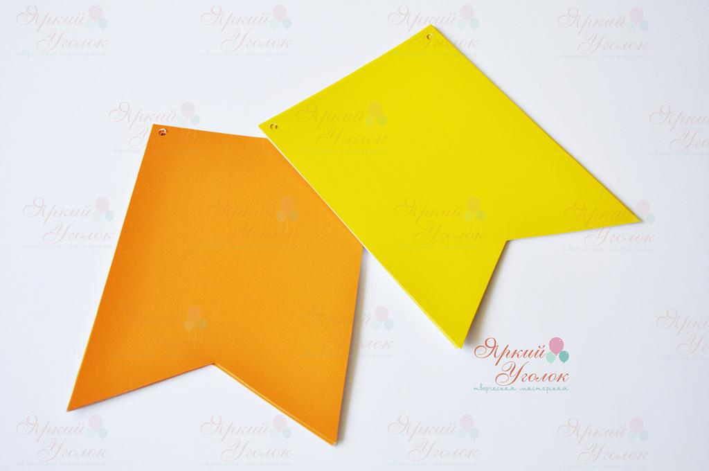 Гирлянда флажки с двумя углами цветные