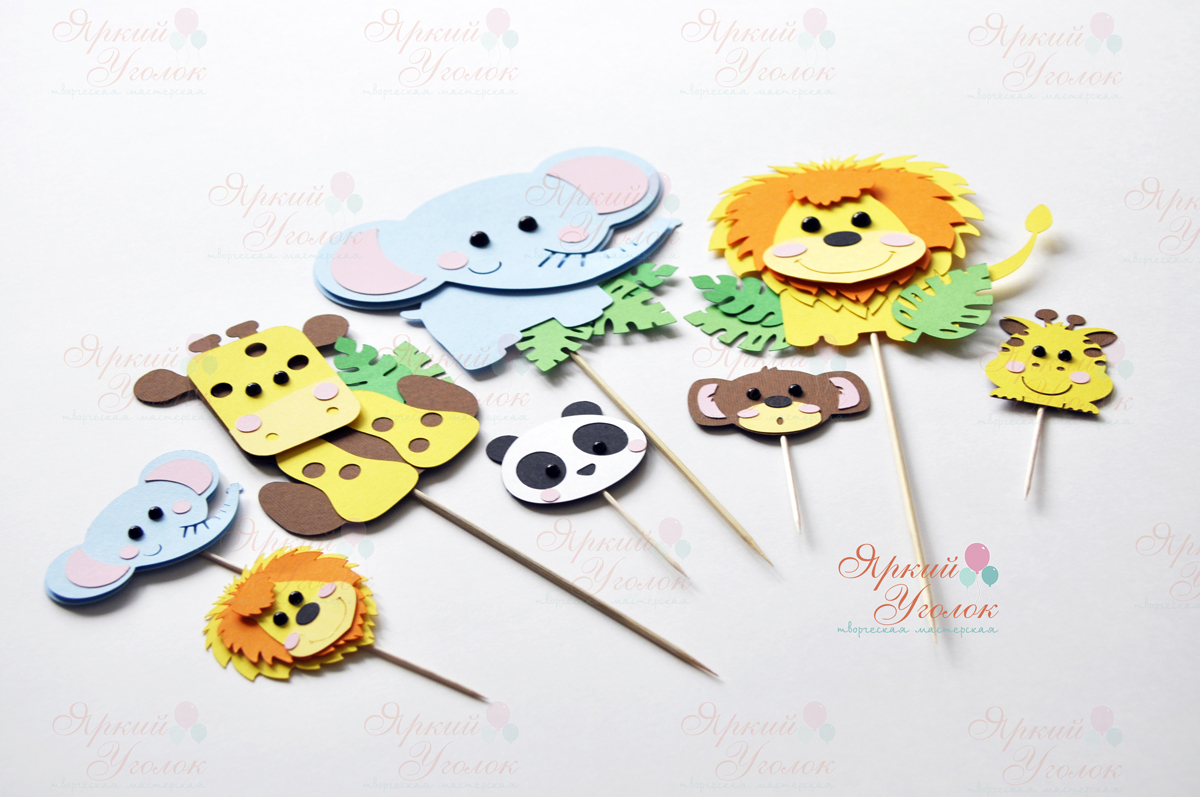 Топперы  "Животные" из отдельных элементов