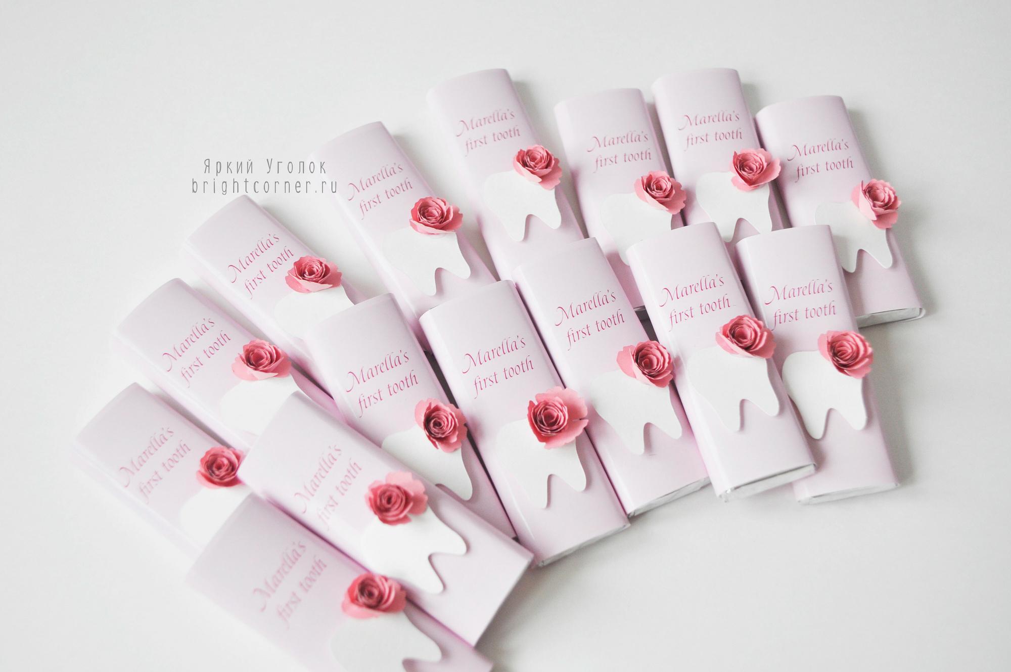 Обертки с объемным декором "Розы" на шоколад, 20 гр