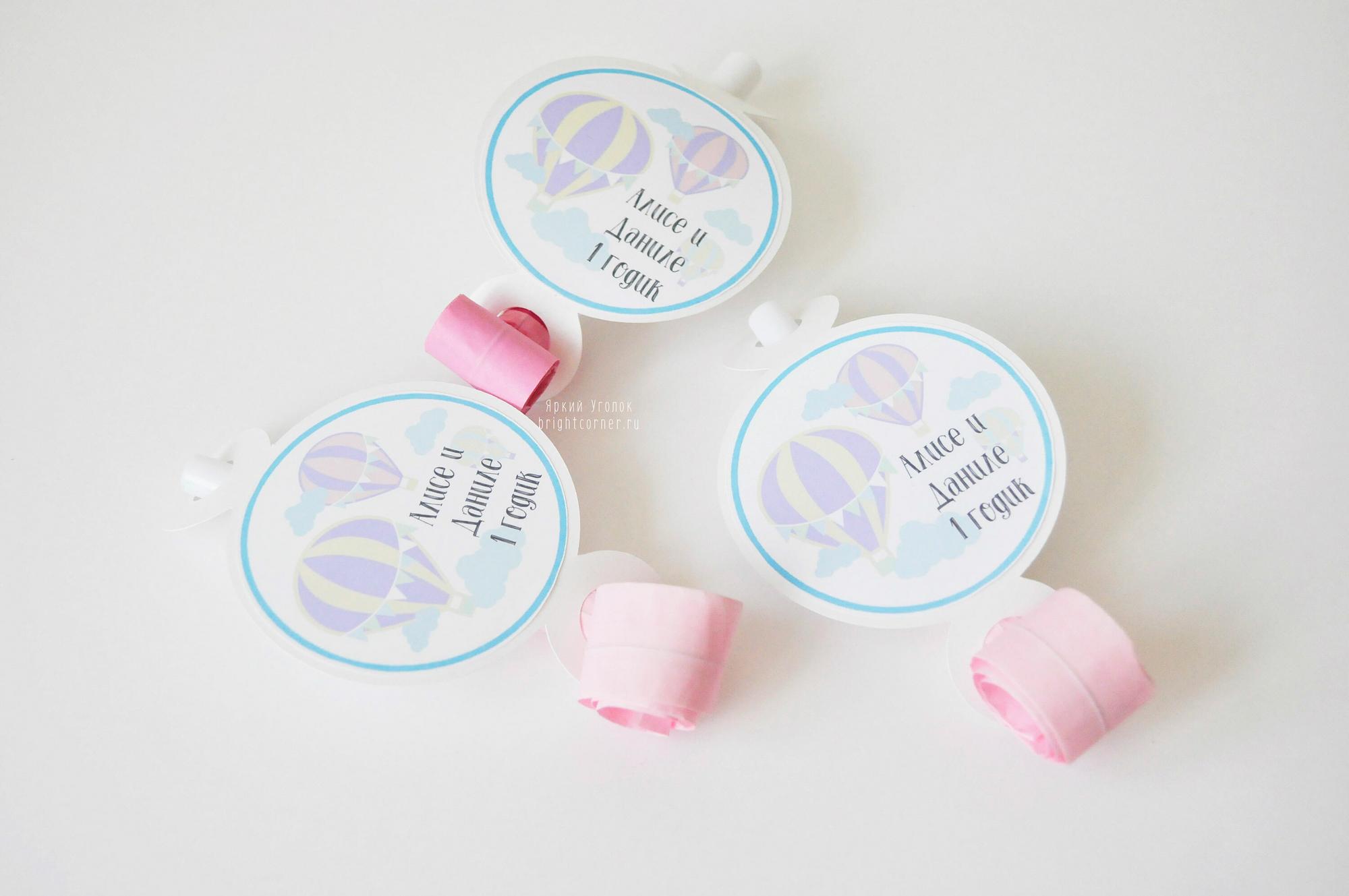 Праздничные язычки дуделки "Нежные воздушные шары"