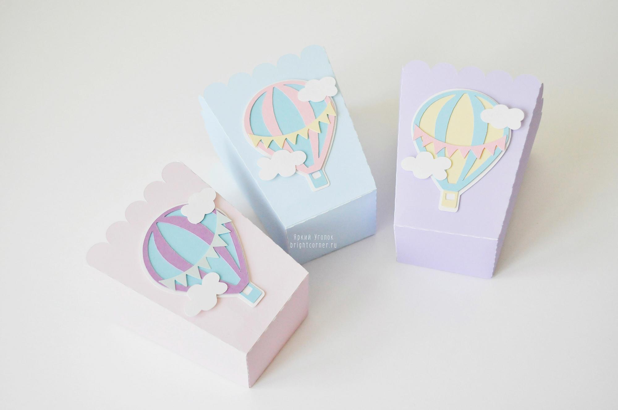 Стаканчики для сладостей или попкорна с декором "Нежные воздушные шары"