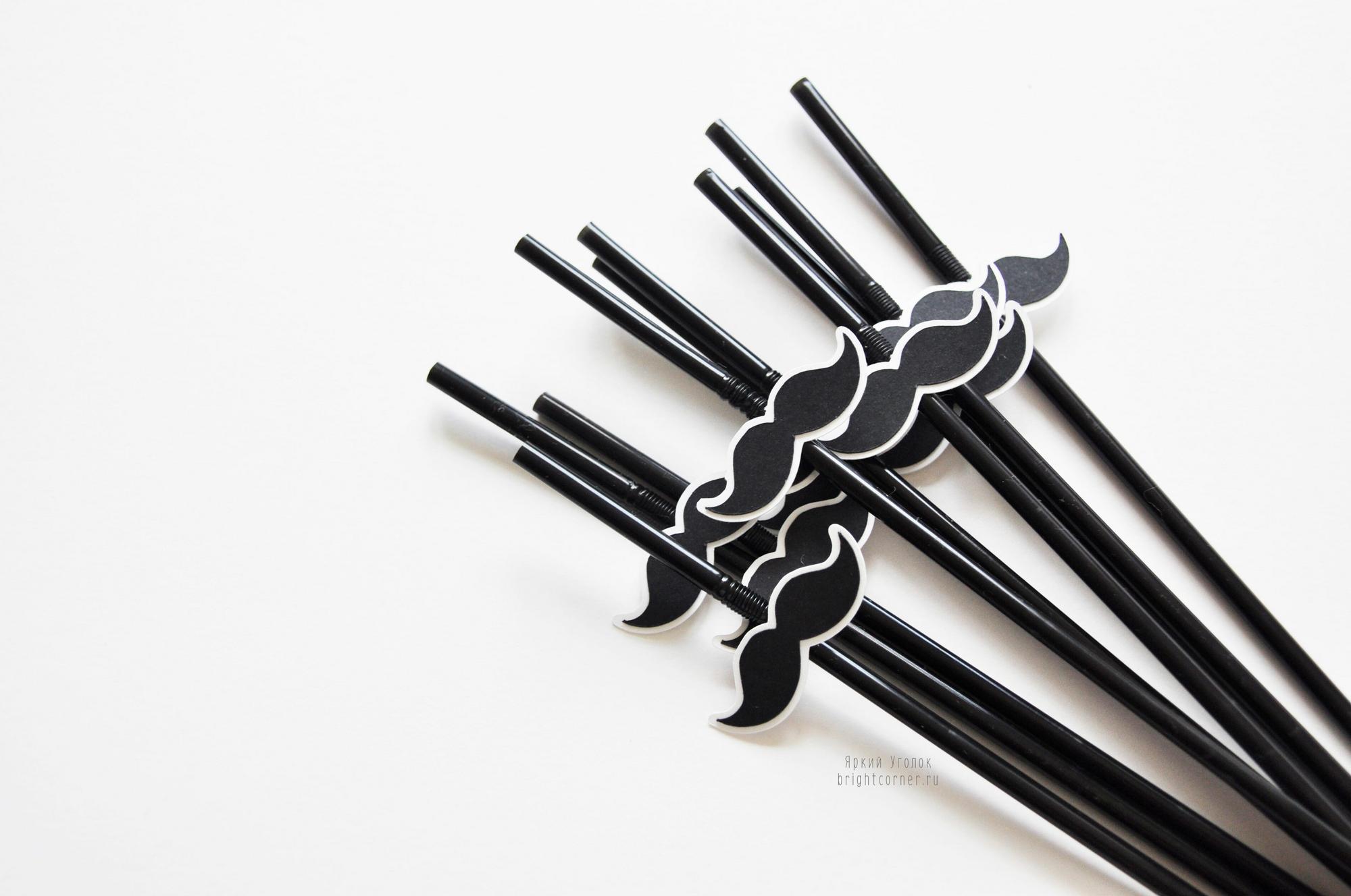 Пластиковые трубочки с декором "Маленький джентельмен"