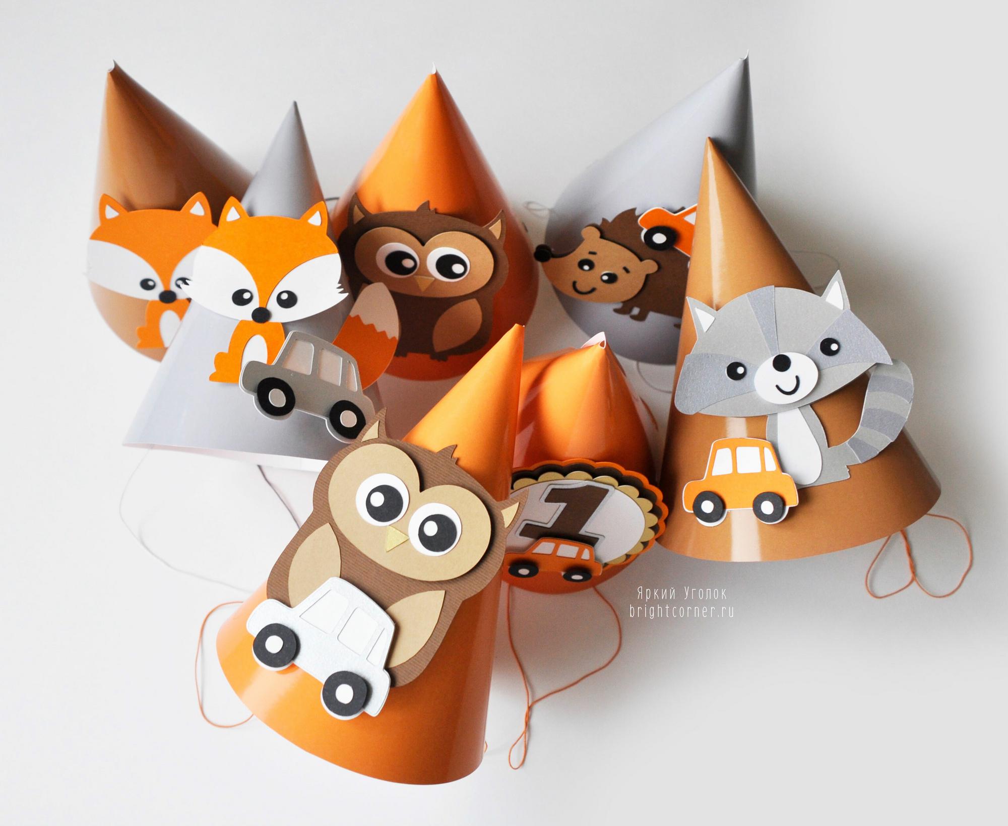 Колпачки со сложным декором "Лесные животные"