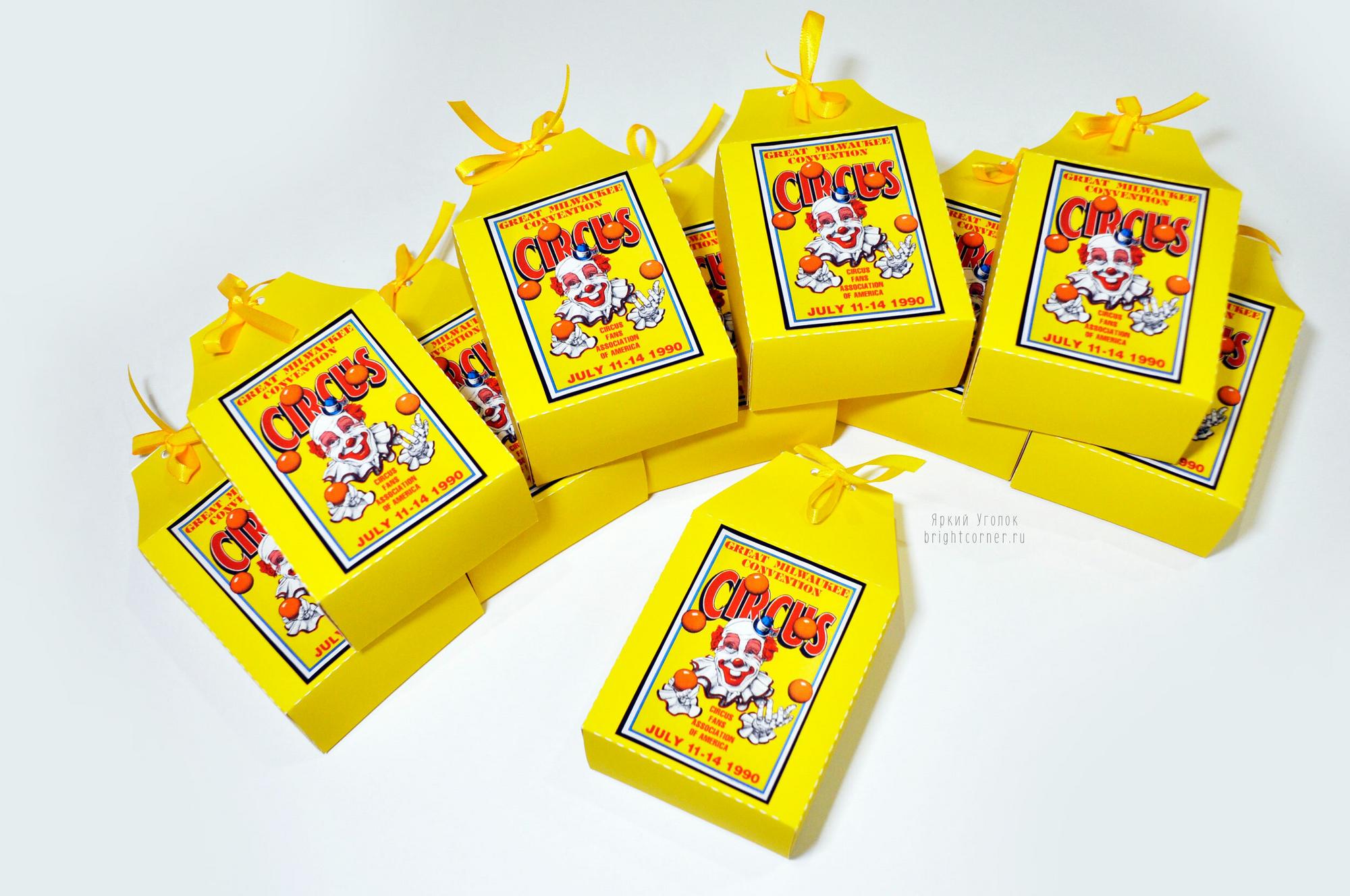 Бонбоньерки с объемным декором ретро "Цирк"