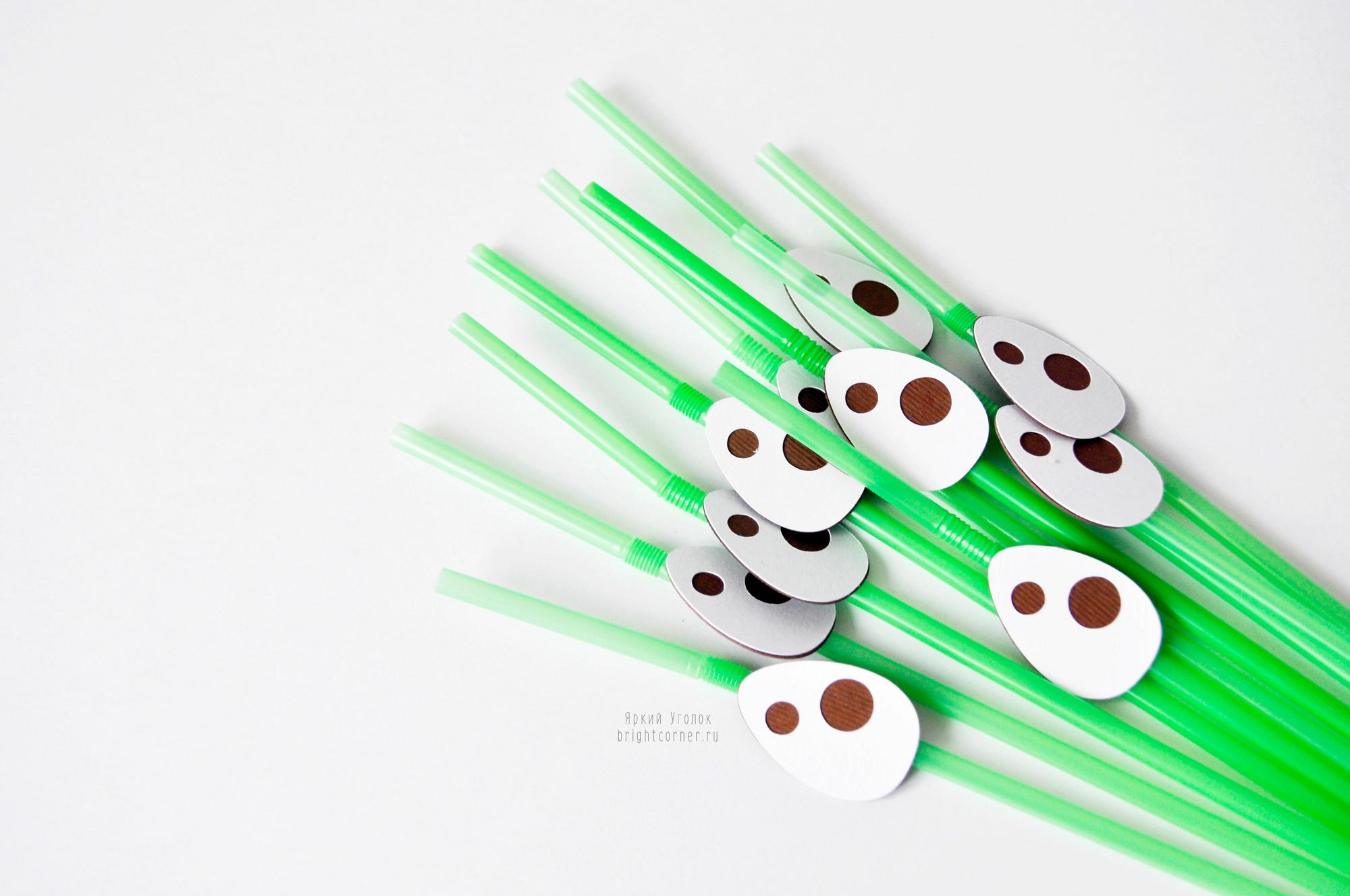 Пластиковые трубочки с декором "Яйцо динозавра"