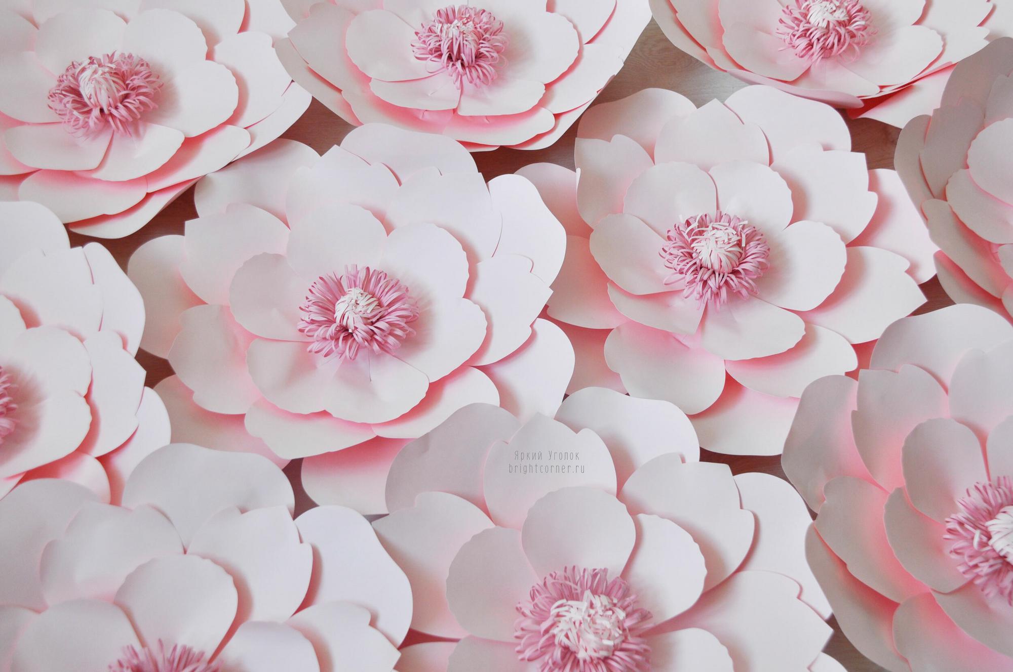 Объемные цветы розовые - 50 см