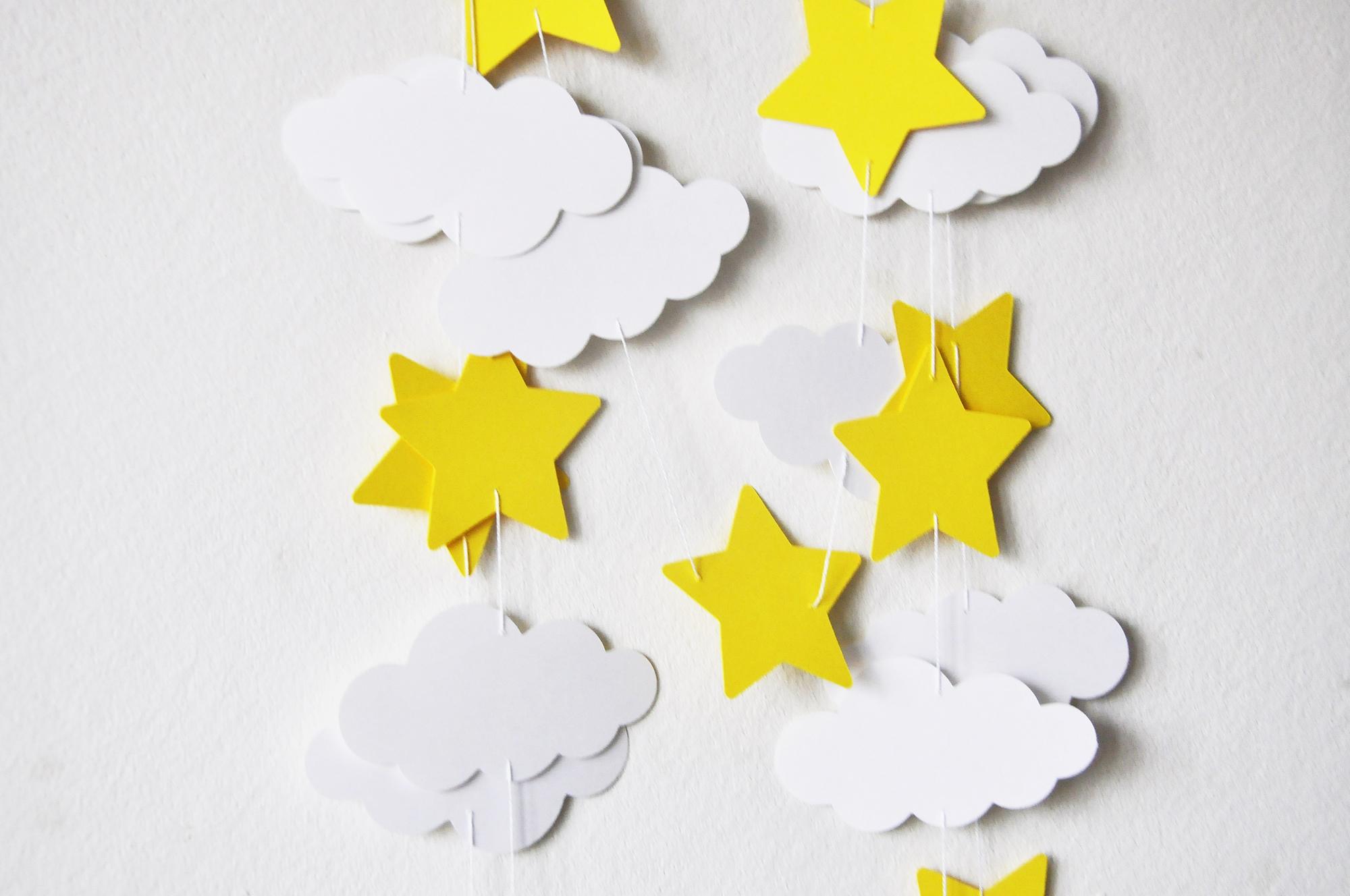 Гирлянда звезды и облака на нитке