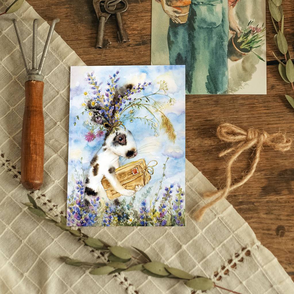 открытки для посткроссинга, посткроссинг, postcrossing, cedar cards, почтовые открытки, открытки для посткроссинга с кроликами