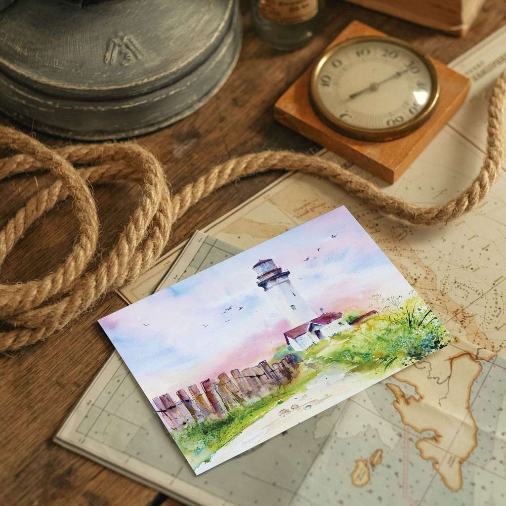 "Маяк на закате" почтовая открытка