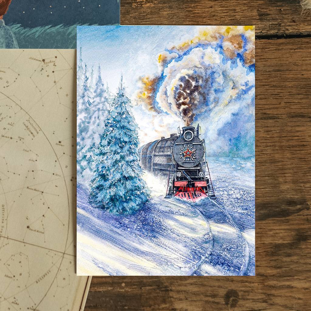 "Полярный экспресс" почтовая открытка