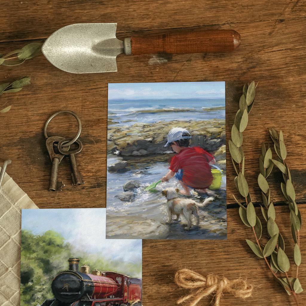 "Мальчик у моря" открытка почтовая для посткроссинга