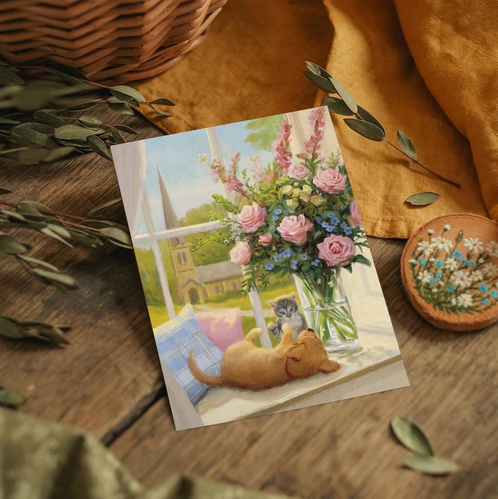 "Летние забавы" открытка почтовая для посткроссинга