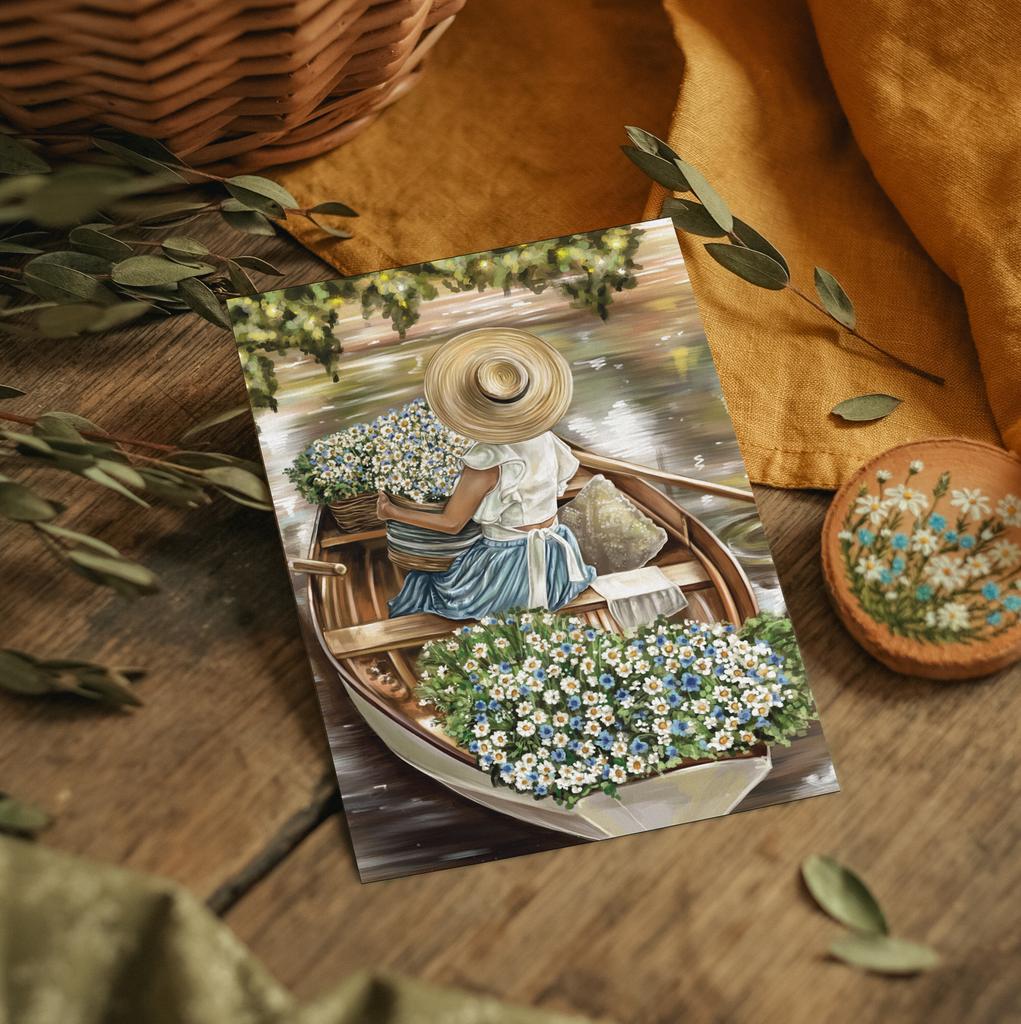 "Букеты весны" открытка почтовая для посткроссинга