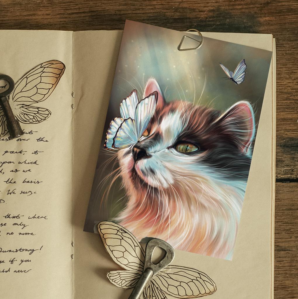 "Туманные бабочки" почтовая открытка для посткроссинга