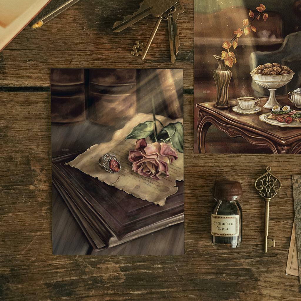 "Упавшая роза" почтовая открытка для посткроссинга