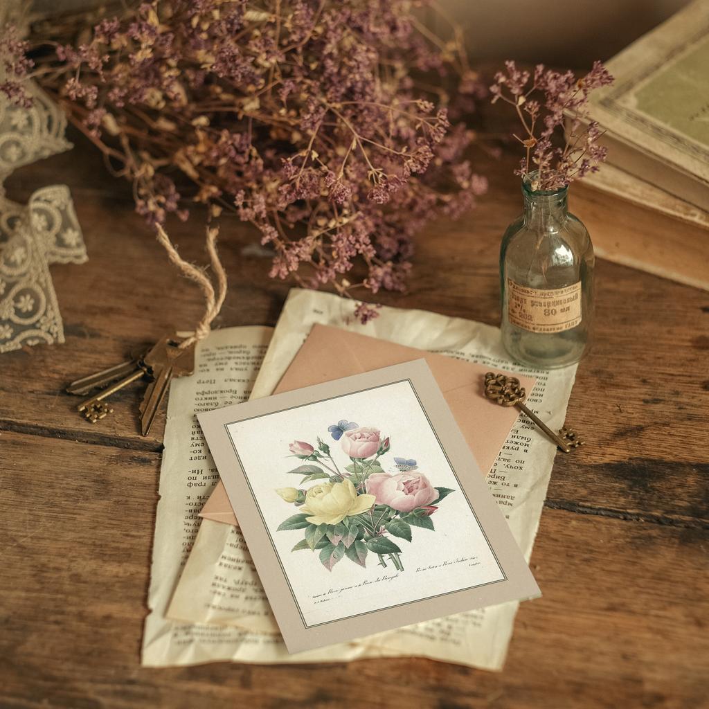 "Букет роз" почтовая открытка для посткроссинга