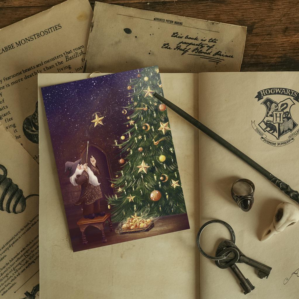 "Рождество в Хогвартсе" почтовая открытка для поcткроссинга