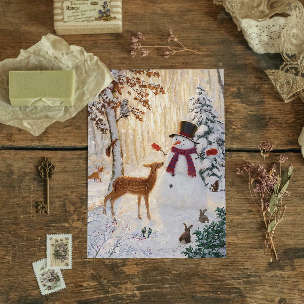 "Зимний лес" почтовая открытка для поcткроссинга