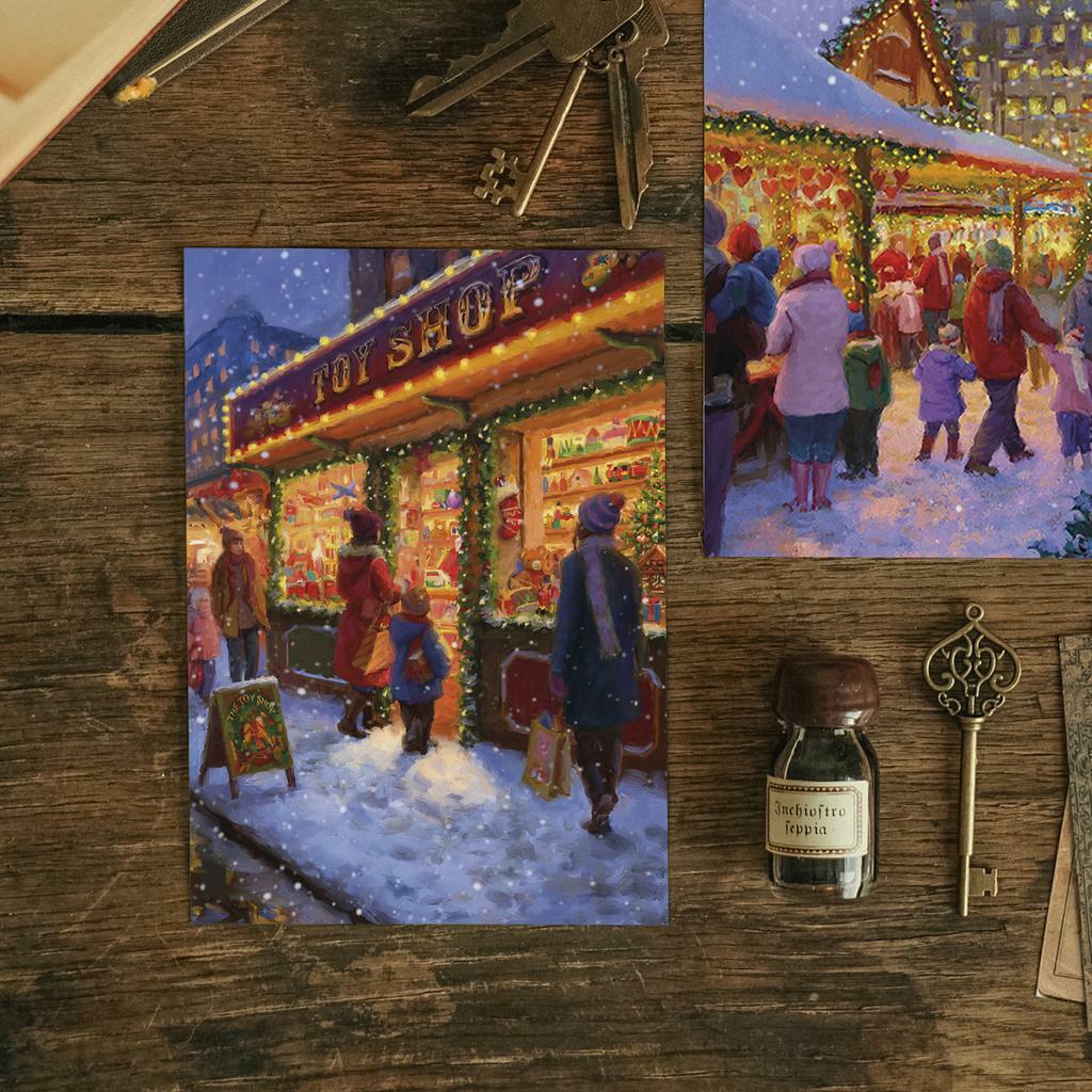 "Рождественские мечты в магазине игрушек" почтовая открытка для посткроссинга