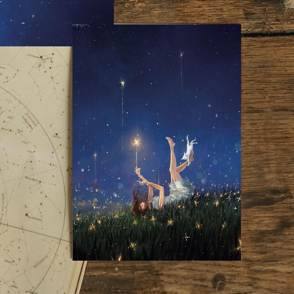 "Вверх, к звёздам" почтовая открытка для посткроссинга