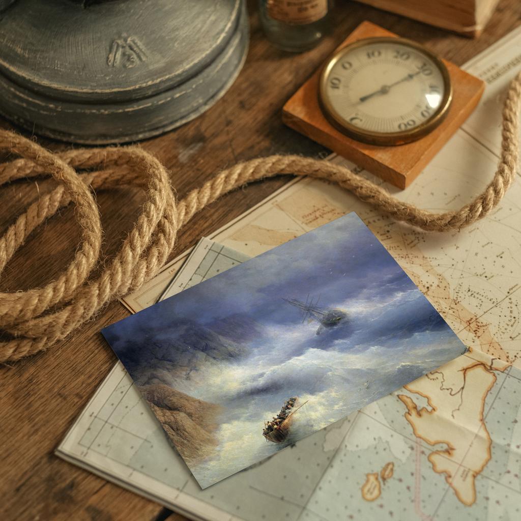 "Буря у мыса Айя. И. К. Айвазовский" почтовая открытка для посткроссинга