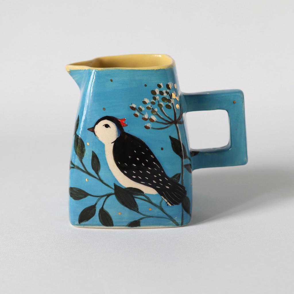 Молочник синий с птицей