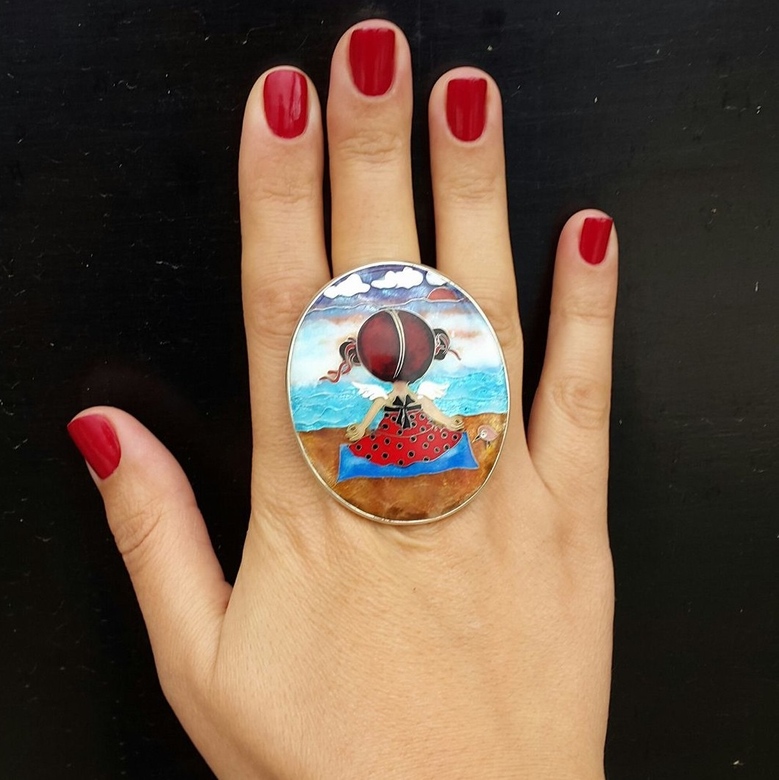 КОЛЬЦО "ДЕВОЧКА НА ПЛЯЖЕ"