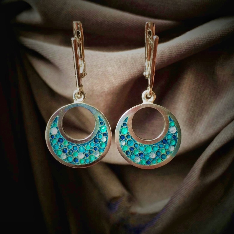 СЕРЬГИ "ГОЛУБОЙ ПОЛУМЕСЯЦ"