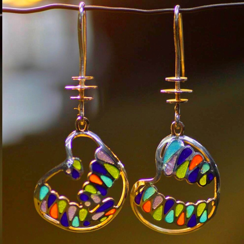 СЕРЬГИ "РАДУЖНЫЙ ВИТРАЖ"