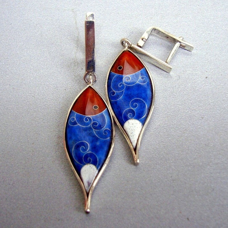 СЕРЬГИ "СИНИЕ РЫБКИ"