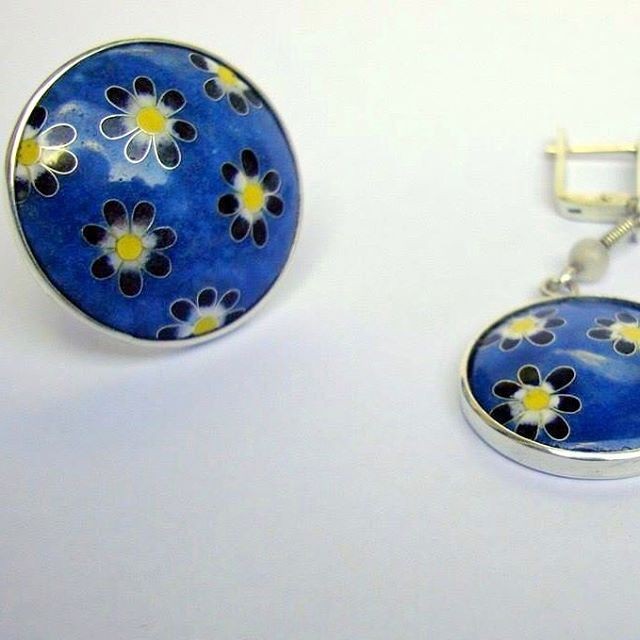 КОЛЬЦО "ЧЕРНЫЕ РОМАШКИ"