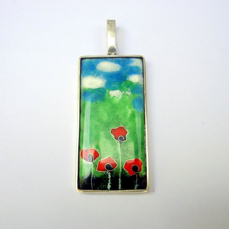 КУЛОН "МАКИ И РОСА"