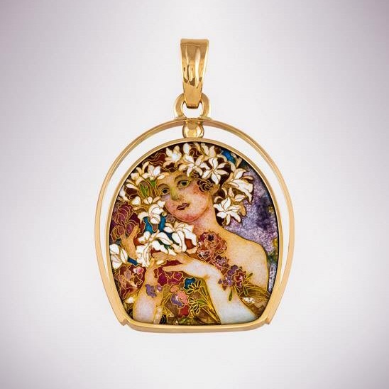 КУЛОН "ДЕВУШКА С ЦВЕТАМИ"