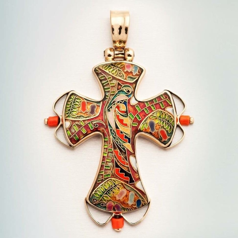 КРЕСТИК "ЗОЛОТОЙ КОРАЛЛ"