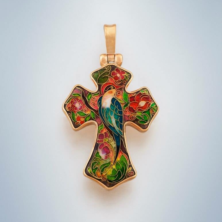 КРЕСТИК "КРАСНЫЙ ЦВЕТОК"