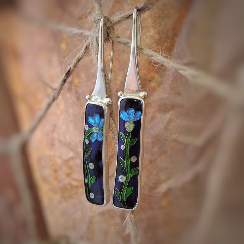 СЕРЬГИ "ГОЛУБОЙ ЦВЕТОК"