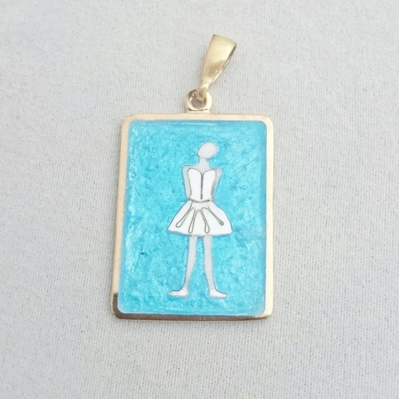 КУЛОН "БИРЮЗОВАЯ БАЛЕРИНА"