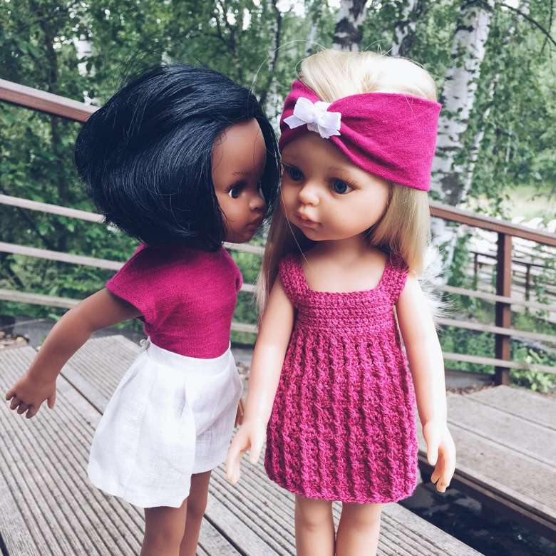 Knitted dress "Strawberry & Cream"