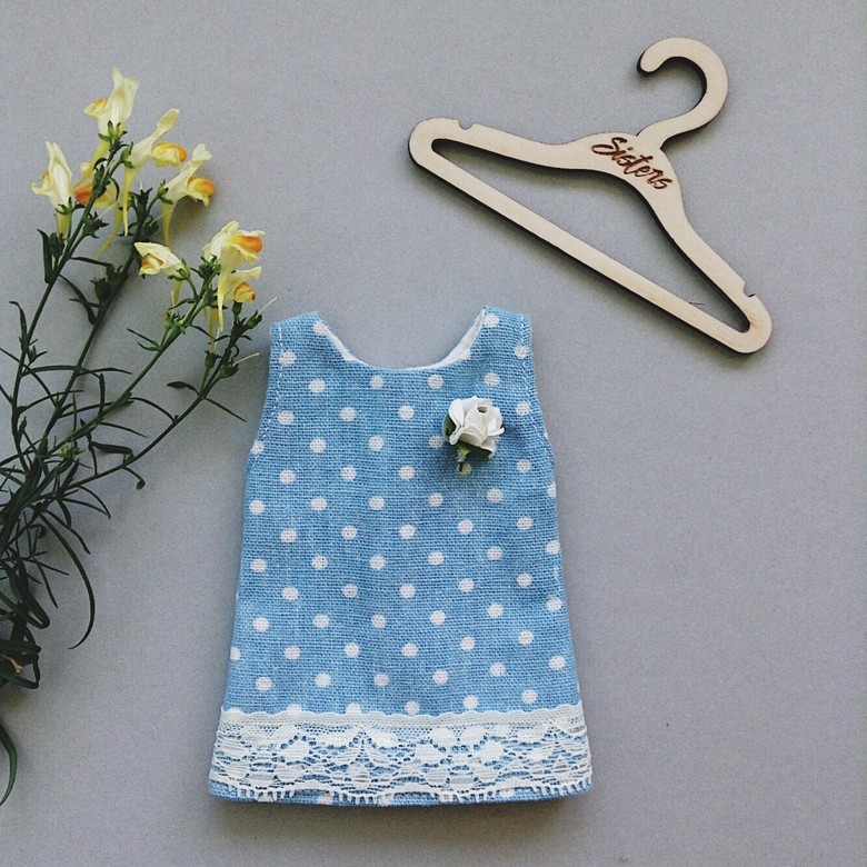 Linen blue dress