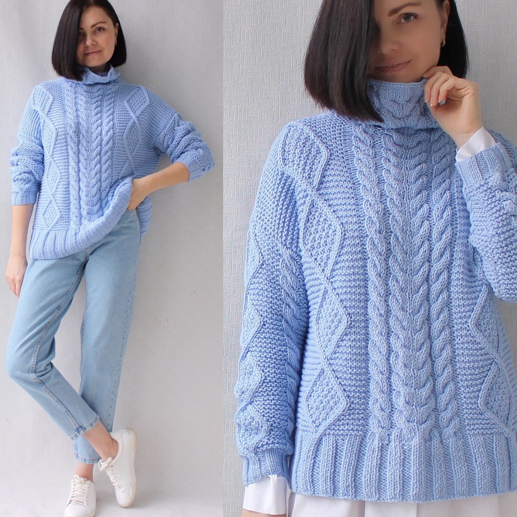 Мастер-Класс по вязанию спицами Свитер Aran Merino