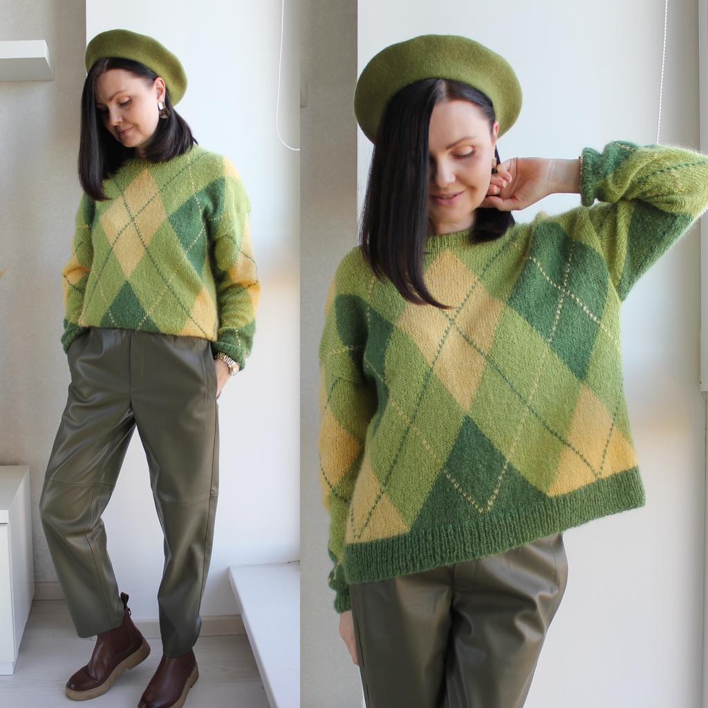 Мастер-класс по вязанию Джемпер Ромбы