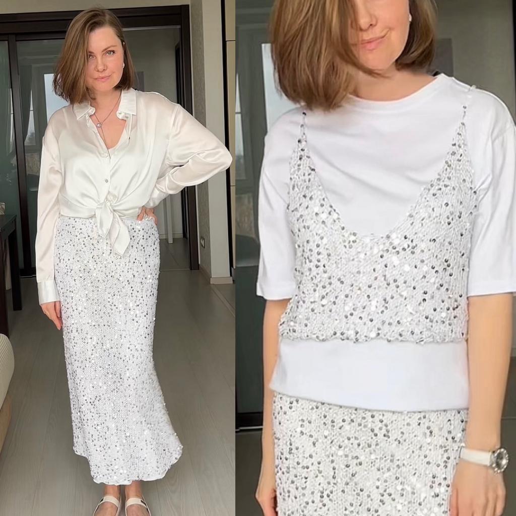 Мастер-класс по вязанию топ/юбка Shine