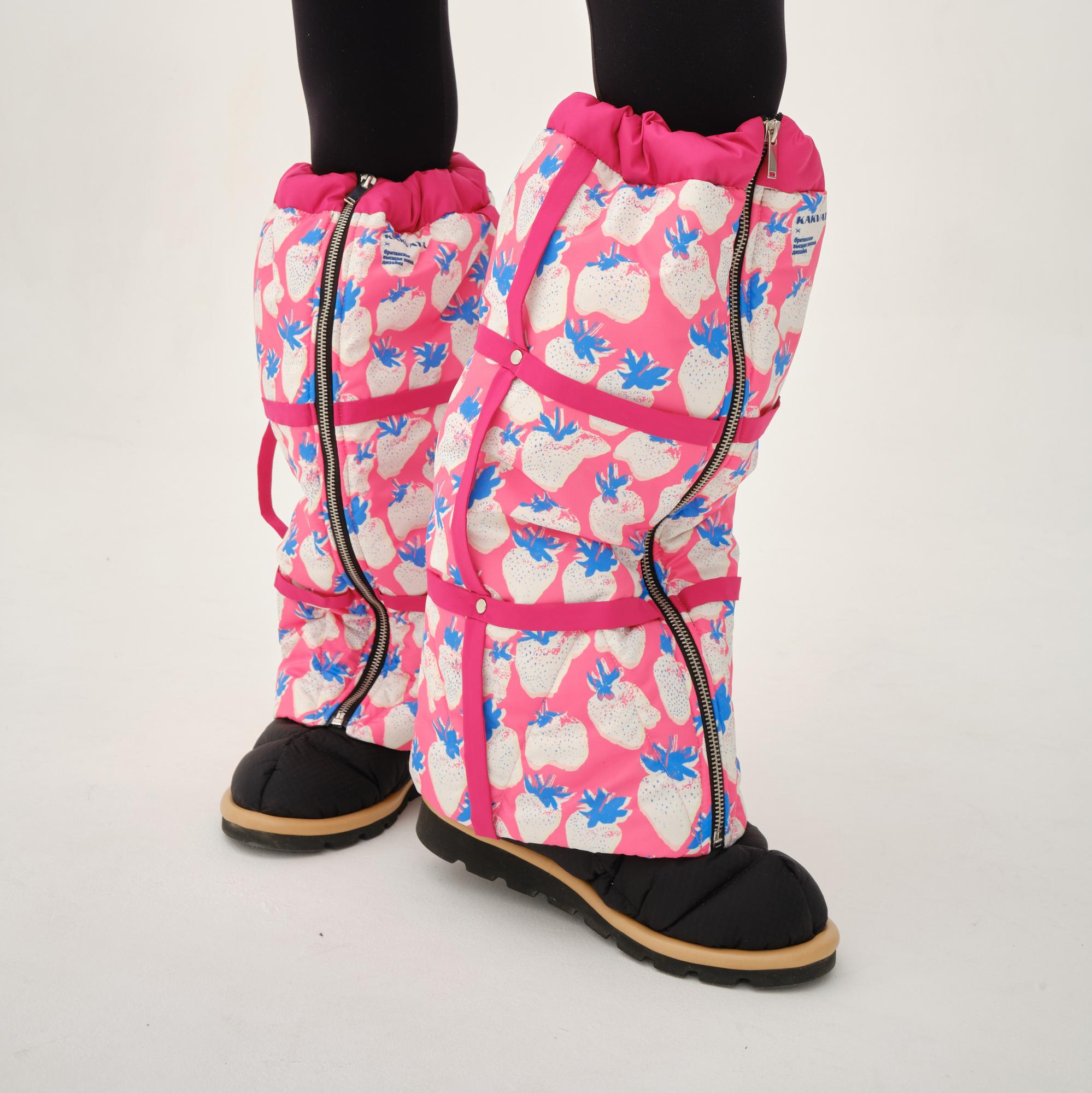 Двусторонние гетры "Фуксия" с авторским принтом